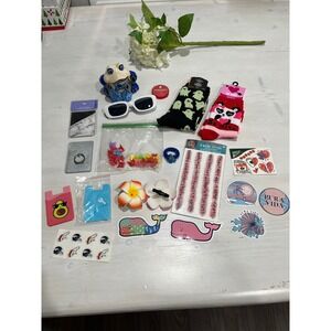 Socks Phone Accessories Hair Ties Stickers Frog Decor Surprise Resale‎ Lot
